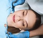 Woman relaxed in the dental chair