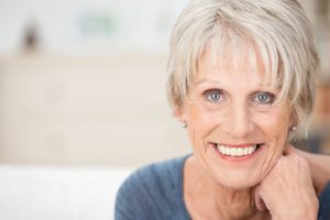 Happy older woman smiling